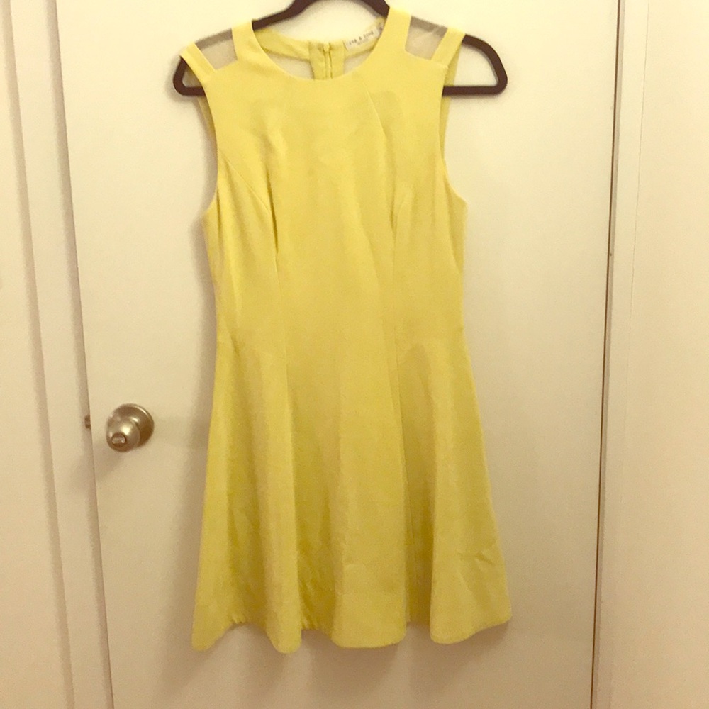 Rag and Bone Yellow dress w mesh paneling size 4
